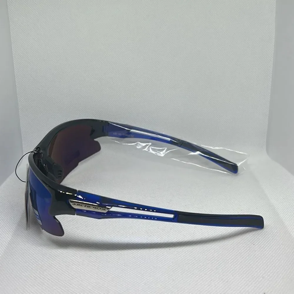 Arctic Blue Mirrored Semi Rimless Sunglasses